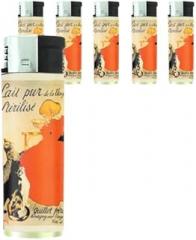 Vintage French Milk Ad Cats Butane Refillable Electronic Lighter Set of 5 Pieces D-487
