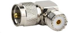 DHT Electronics RF coaxial Coax Adapter UHF Male PL259 to Female so239 Right Angle