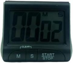 Lurrose Electronic Kitchen Timer Large Screen Digital Countdown Clock Plastic Simple Timer for Home Cooking with Loud Alarm Black