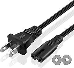 UL Certified 5Ft 2 Prong AC Power Cord – Universal Replacement Charger Cable for Electronics, Laptops, TVs, Printers & More