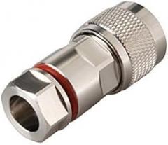 Rf Electronics Wire Terminal Coaxial Cable Copper Alloy Connector N Male Straight Clamp for Corrugated Copper 1/4 Ships from USA