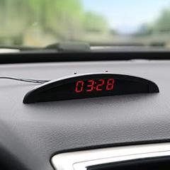 Car Digital LED Electronic LCD Clock Indoor Outdoor Thermometer Voltmeter 12V 3in1 Voltmeter Thermometer Calendar Digital LED Alarm Car Electronic Clock