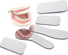 5Pcs Dental Photography Mouth Mirror Background Photo Contrast Board Dental Mirror Background Tooth Shooting Reflector 2 Sided Mirror Set