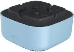 Electronic Portable Plastic Intelligent Creative Ashtray Air Filter for Workplace Car Living Room Outdoor Office - Greycoding/2210 (Color : Blue)