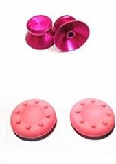 Gametown Metal Analog Thumbstick + 2 Silicone Thumb Grip Cap Cover for PS4 Dualshock 4 Color Hot Pink