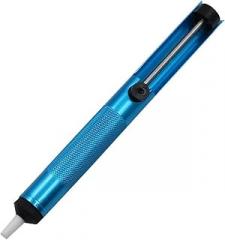 Aluminum Alloy Desoldering Pump Suction Pen with Stainless Steel Push Rod, Strong Vacuum Solder Sucker Tool for Electronics Repair, Blue