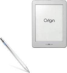 BoxWave Stylus Pen Compatible with Mobiscribe Origin E-Ink Notebook (6.8 in) - AccuPoint Active Stylus, Electronic Stylus with Ultra Fine Tip - Metallic Silver
