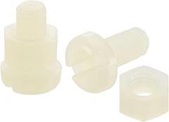 uxcell 50Sets Nylon Screw Nut Assortment, M5-0.8x10mm Slotted Pan Head Screws & M5 Hex Nuts for Machinery, Electronics, White