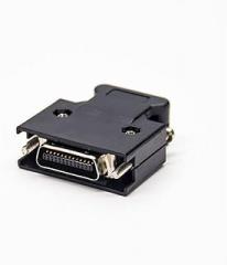 Elecbee Screw Type SCSI Connector - 26 Pin Male MDR Type, Straight 180°, Black Plastic Shell, Solder Termination for Industrial/Electronic Devices