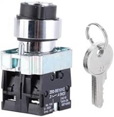 Key Locking Insert 2-Position – Self-Reset Power Conversion Switch with Silver Touch Points, 22mm Aperture for Industrial Fastening Application