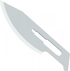 Scalpel Blades Sterile High Carbon Steel Dermablade, # 24 Surgical Blades for Dermaplaning, Individually Wrapped Box of 100 Pcs + # 4 Scalpel Handle