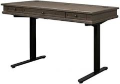 BOWERY HILL Wood Electronic Sit/Stand Desk Weathered in Dove Gray
