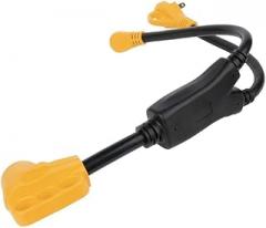 RV Power Fits Adapter Y Split 50 Female to (1) 30-(1) 15 Male