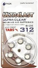 NABC UltraLast UL312HA Zinc Air Size 312 Ultra Clear Hearing Aid Battery - Zinc Air