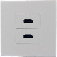 2-Port HDMI2.0 Wall Plate with 20cm Extension Cable