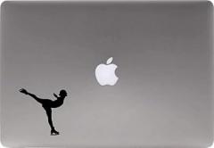 Figure Skate Woman Vinyl Decal Sticker for Computer MacBook Laptop Ipad Electronics Home Window Custom Walls Cars Trucks Motorcycle Automobile and More (Black)