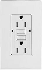 Micmi GFCI Outlet, Tamper-Resistant GFI Receptacle with LED Indicator, 15Amp 125Volt Self-Test Ground Fault Circuit Interrupter, Decorator Screwless Wall Plates Included, ETL Listed (1Pack, White)