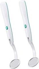 STOBAZA LED Mirror Set 2Pcs Glowing Mirror Long Handle for Home Oral Care Green Plastic for Personal and PET Use