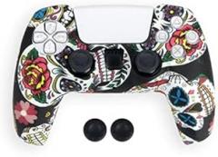 for PS5 Soft Silicone Gel Rubber Case Cover Caps for Sony Playstation 5 for PS5 Controller Protection Case for PS5 Accessories A2 (Multicolor)