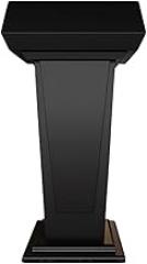 Heavy Duty Lectern Podium,Teacher Speaker Lecture Classroom Presentation Stand,Wooden Standing Desk with Storage Shelf,250kg Load Capacity(Black)