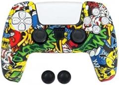 for PS5 Soft Silicone Gel Rubber Case Cover Caps for Sony Playstation 5 for PS5 Controller Protection Case for PS5 Accessories A5 (Multicolor)