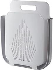 Bathroom Folding Dirty Clothes Storage Basket Laundry Basket Household Wall Hanging Portable Clothes Bucket White (White & Gray)