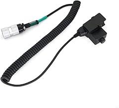 Aboiled 6 Pin PTT Adapter for PRC152 & U94 Walkie Talkie Headsets - Reliable Push to Talk Button for Outdoor Communication