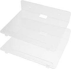 2pcs Acrylic Floating Wall Shelves Plastic Wall Mounted Storage for Flower Pots Speakers Cameras, Small Electronic Corner Shelf for Home Office Bathroom