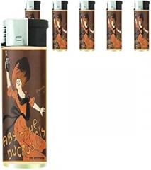 Refillable Electronic Lighter Set of 5 Pieces D-180 Absinthe Ducrosfils Triple Rectification