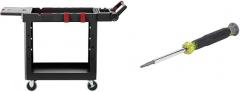 Rubbermaid Commercial Heavy Duty Utility Cart (Small) and Klein Tools 4-in-1 Electronics Screwdriver Set