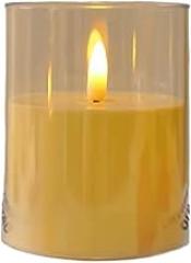 LED Electronic Candle Wax Bullet Head Realistic Candle for Christmas Birthday Wedding Celebration Atmosphere Glass Tube Design Ins Style (Height 10cm)