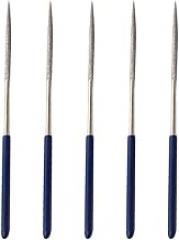 5 Pcs Round Needle Files 140mm with Nonslip Handle for Ceramic Glass Cutting Repair, Emery Filing Tools Set for Jewelry Craft Woodworking(5pcs blue)