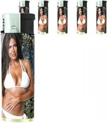 Italian Italy Pin Up Girls Model Set of 5 Lighters S1 Electronic Refillable Flame Cigarette Smoking