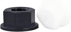Nylon Flange Nut with Hexagonal Anti Slip Pad Screw Cap M3-M12 Insulated Anti-Static Plastic Nut Anti Loosening and Shockproof Electronic Equipment Furniture Fastener(Black,M3(40pc))
