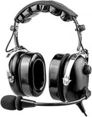 Wirenest Aviation Headset - Passive Noise Cancelling, Comfortable Fit, Superior Audio Quality for Pilots, Dual Plug for Cockpit - with Travel Case (Blue)