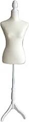 Mannequin Half Scale Female Torso, Fashion Students Display Bust for Designer Beginner's Gift, with Plastic Tripod Base Stand, 4 Colours,Pink (Beige)