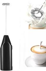 N-X Electric Egg Beater Coffee Milk Drink Whisk Mixer Mini Handheld Stirrer Eggs Beater with Removable Battery Kitchen Supplies (Black)
