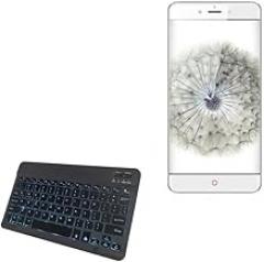BoxWave Keyboard Compatible with ZTE Nubia X8 - SlimKeys Bluetooth Keyboard - with Backlight, Portable Slim LED 7 Colors - Jet Black