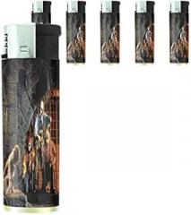 Vintage Pirate Ship Lighters S13 Set of 5 Electronic Flame Cigarette Smoking Retro High Seas