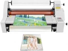V350 Hot Cold Roll Laminator, Single and Dual Sided Thermal Electronic Laminating Machine with Electronic Temperature Control & Digital Display Laminating Width 13.78 Inch