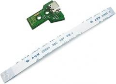 Pack of 2 JDS-040 FJDS-040 Replacement Charging Port Micro USB Adaptor Charger Socket Circuit Board with 12 Pin Flex Cable for Sony PS4 4th Gen DualShock 4 Controller