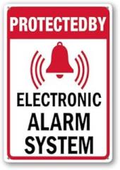 FemiaD Protected by Electronic Alarm System Sign 5.5x8inch Metal Aluminum Signs for Outside No Trespassing Sign for Home Garden Indoor Outdoor Weatherproof Plaque