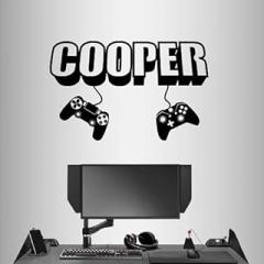 Wall Vinyl Decal Home Decor Art Sticker 3D Personalized Name Boy Girl Gamer Controller Video Game Studio Teen Nursery Play Room Removable Stylish Mural Unique Design 2510