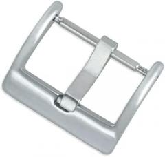 2pcs Stainless Steel Watch Band Buckle Clasp Replacement for Electronic Straps Silver and Black Stainless Steel