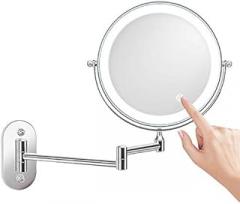 Mirrors 8inch LED Double Sided Swivel Wall Mount Vanity Mirror-3x 5X 10x Magnification Touch Button Makeup Tabletop (Color : Gold 5X Magnifica)