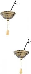 DOITOOL 2pcs Ceiling Light Pull Chain Set Vintage Rope for Indoor Lighting Ceiling Fans Material Connector Accessory