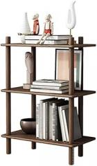 Floor Display Stand Bookshelf Storage Rack Floor Type Small Bookcase File Magazine Rack CD Rack Display Rack Multifunctional Wooden Three-Layer Small Bookshelf Industrial Bookshelf