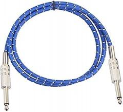 Elecbee 6.35mm Male to Male Audio Cable Electric Guitar Mixer Dual Channel Wire Braided Shielding Stereo 6.35mm Microphone Cable 1M