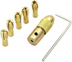 Drill Bits 7pcs 0.5-3.0mm Mini Drill Chuck Collet Bit Set Micro Twist Electronic Drill Chuck Clamp Keyless Adapter Tool With 1Pc Wrench