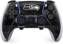 Skinit Decal Gaming Skin Compatible with PS5 DualSense Edge Pro Controller - Officially Licensed NFL Seattle Seahawks Black & White Design